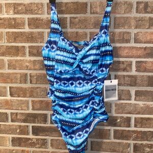 New blue one piece bathing suit by Hanna Nikole size 14w